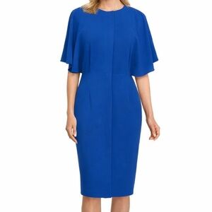 Black Halo. Holland Flutter-sleeve Button-down Midi Dress.